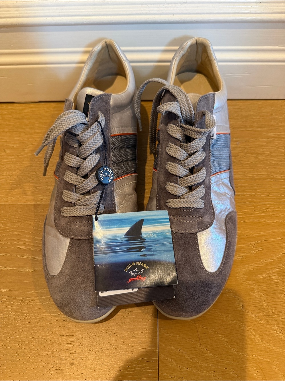 Paul & Shark Gray Suede & Metallic Accent Men's Sneakers